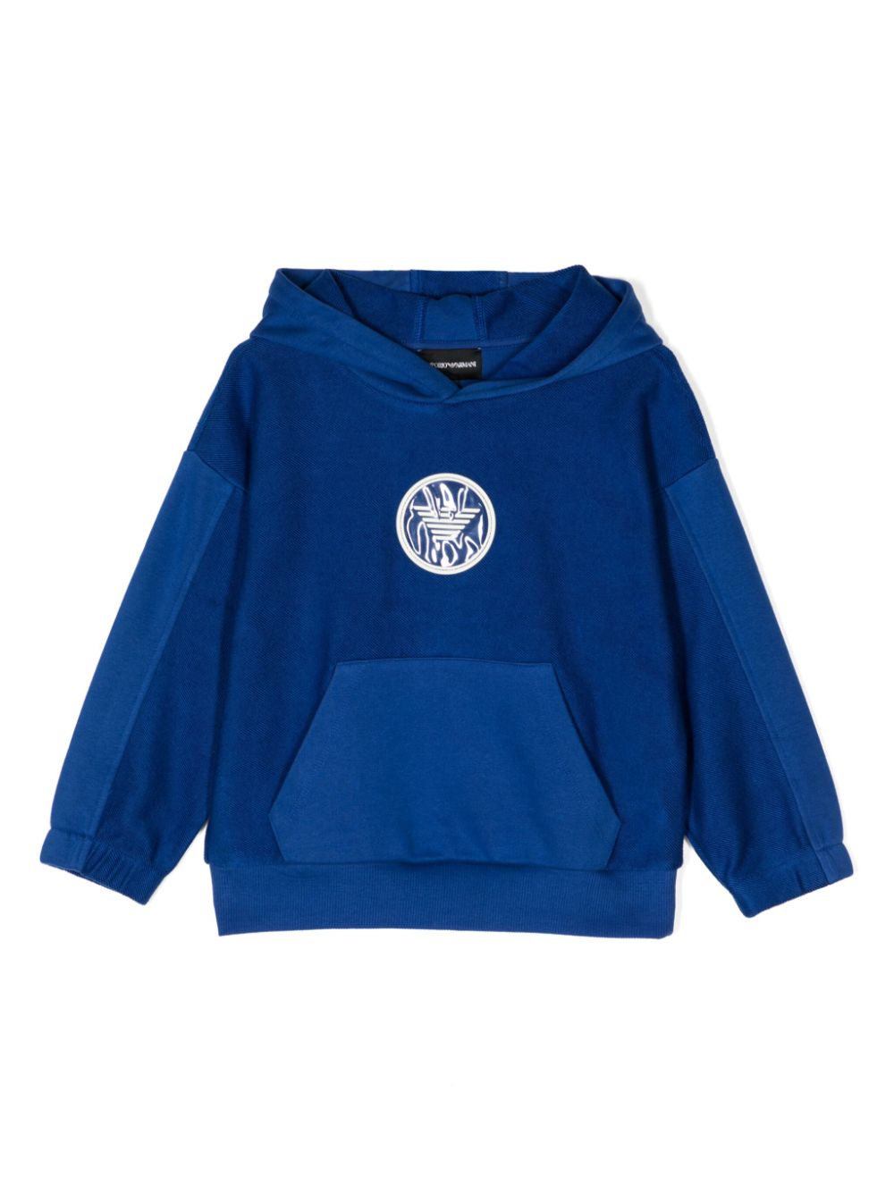 Emporio Armani Kids logo-patch panelled hoodie - Blue von Emporio Armani Kids