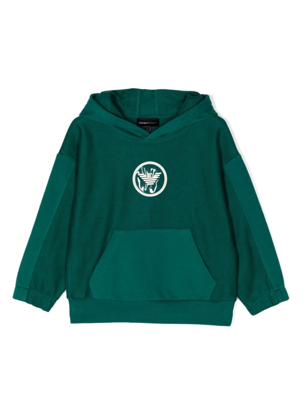 Emporio Armani Kids logo-patch panelled hoodie - Green von Emporio Armani Kids