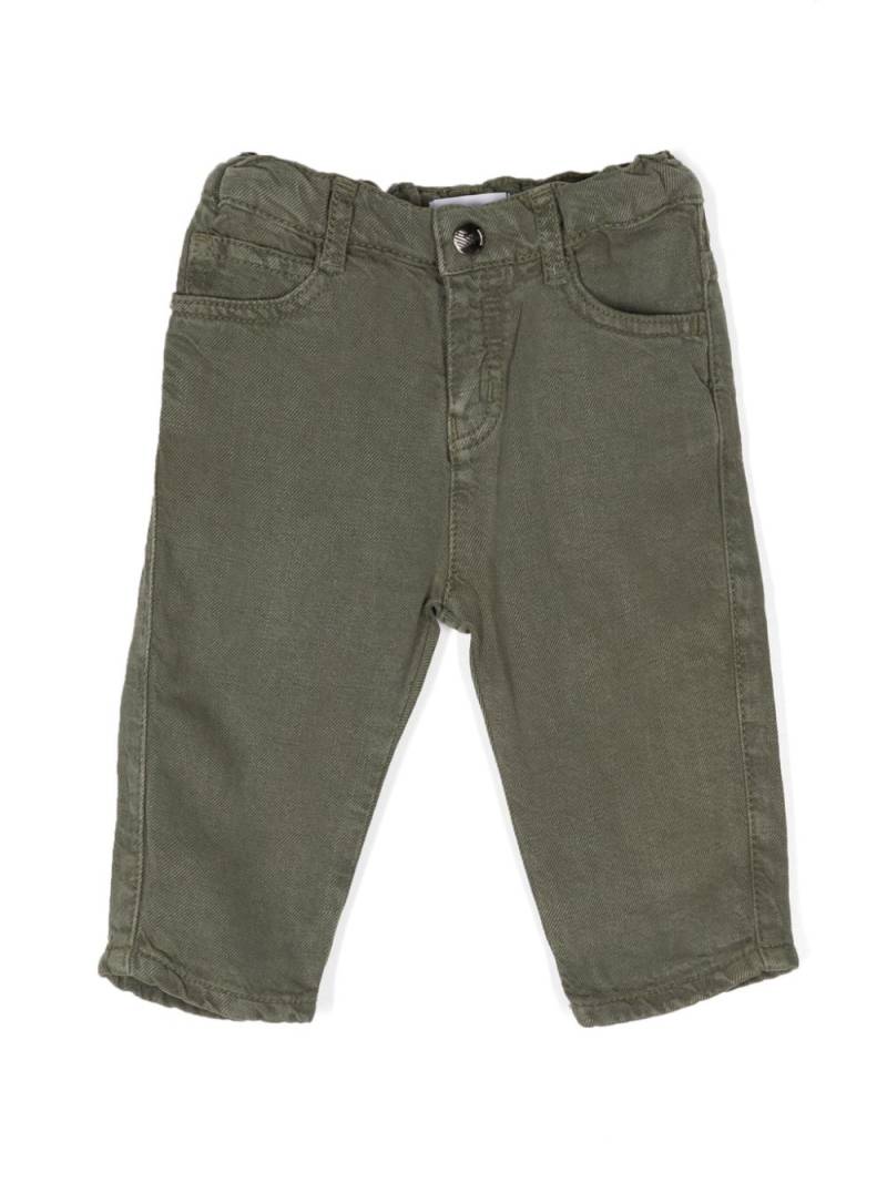 Emporio Armani Kids logo-plaque mid-rise tapered jeans - Green von Emporio Armani Kids