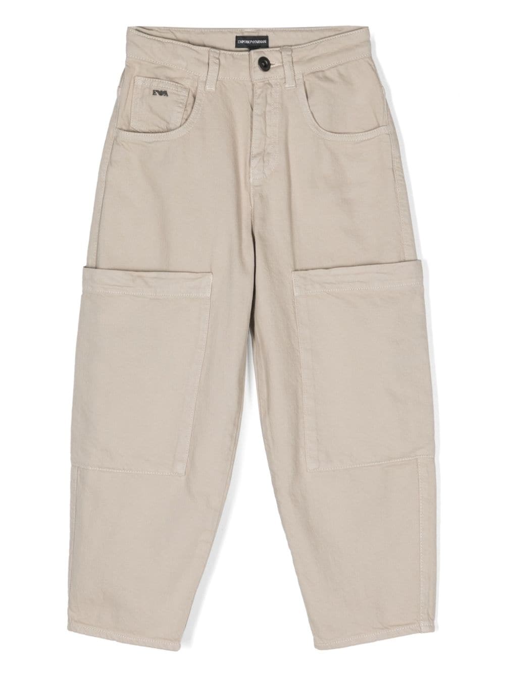 Emporio Armani Kids logo-plaque wide-leg jeans - Neutrals von Emporio Armani Kids