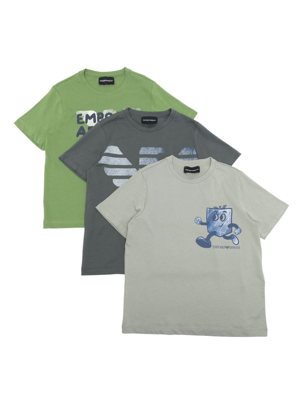 Emporio Armani Kids logo-print cotton T-shirt (pack of three) - Green von Emporio Armani Kids