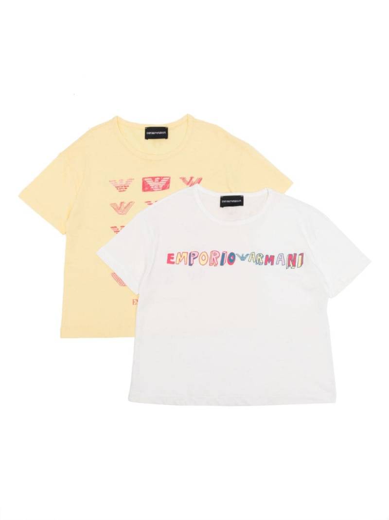 Emporio Armani Kids logo-print cotton T-shirt (pack of two) - Yellow von Emporio Armani Kids