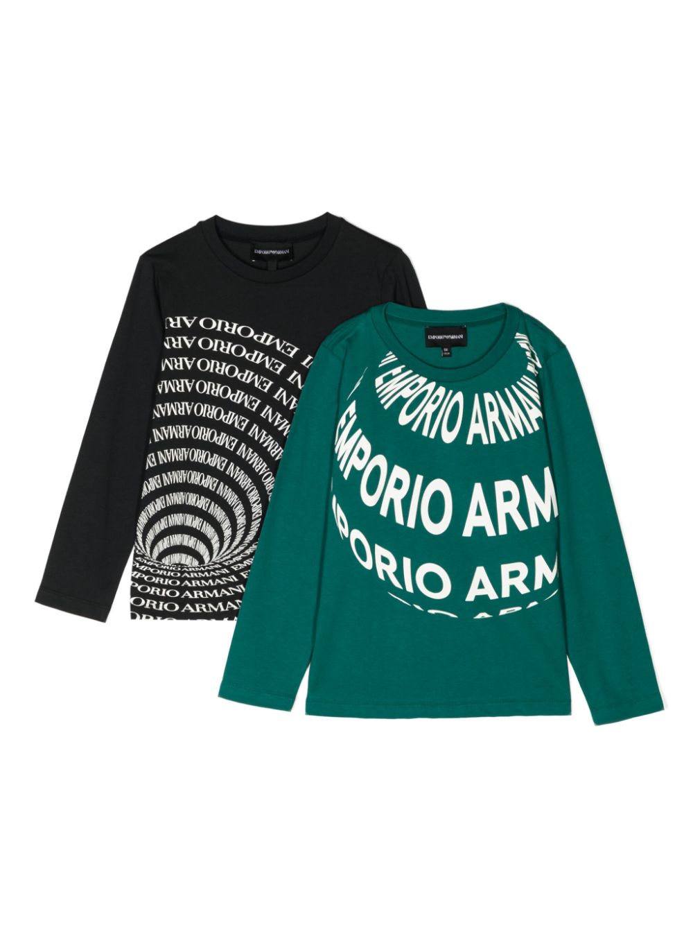 Emporio Armani Kids logo-print cotton T-shirt (set of two) - Black von Emporio Armani Kids