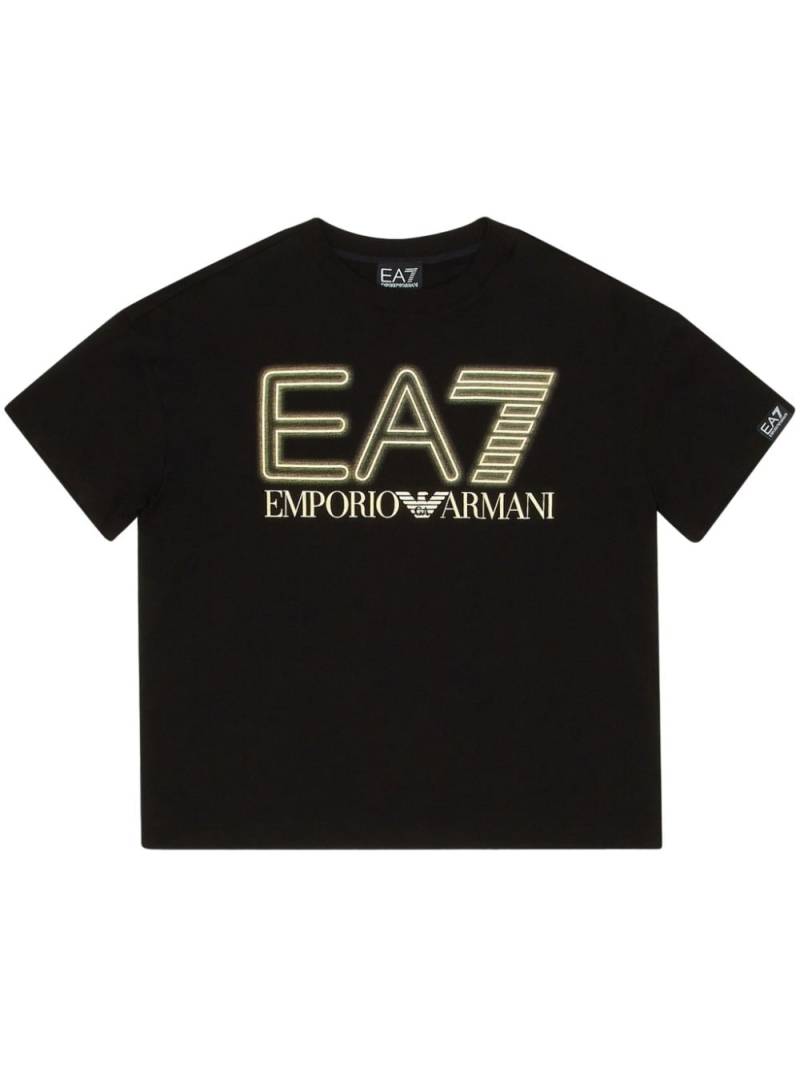Emporio Armani Kids logo-print cotton T-shirt - Black von Emporio Armani Kids