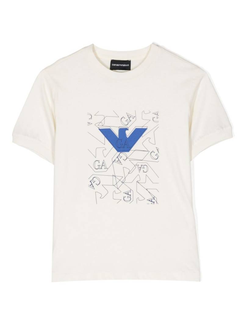 Emporio Armani Kids logo-print cotton T-shirt - Neutrals von Emporio Armani Kids