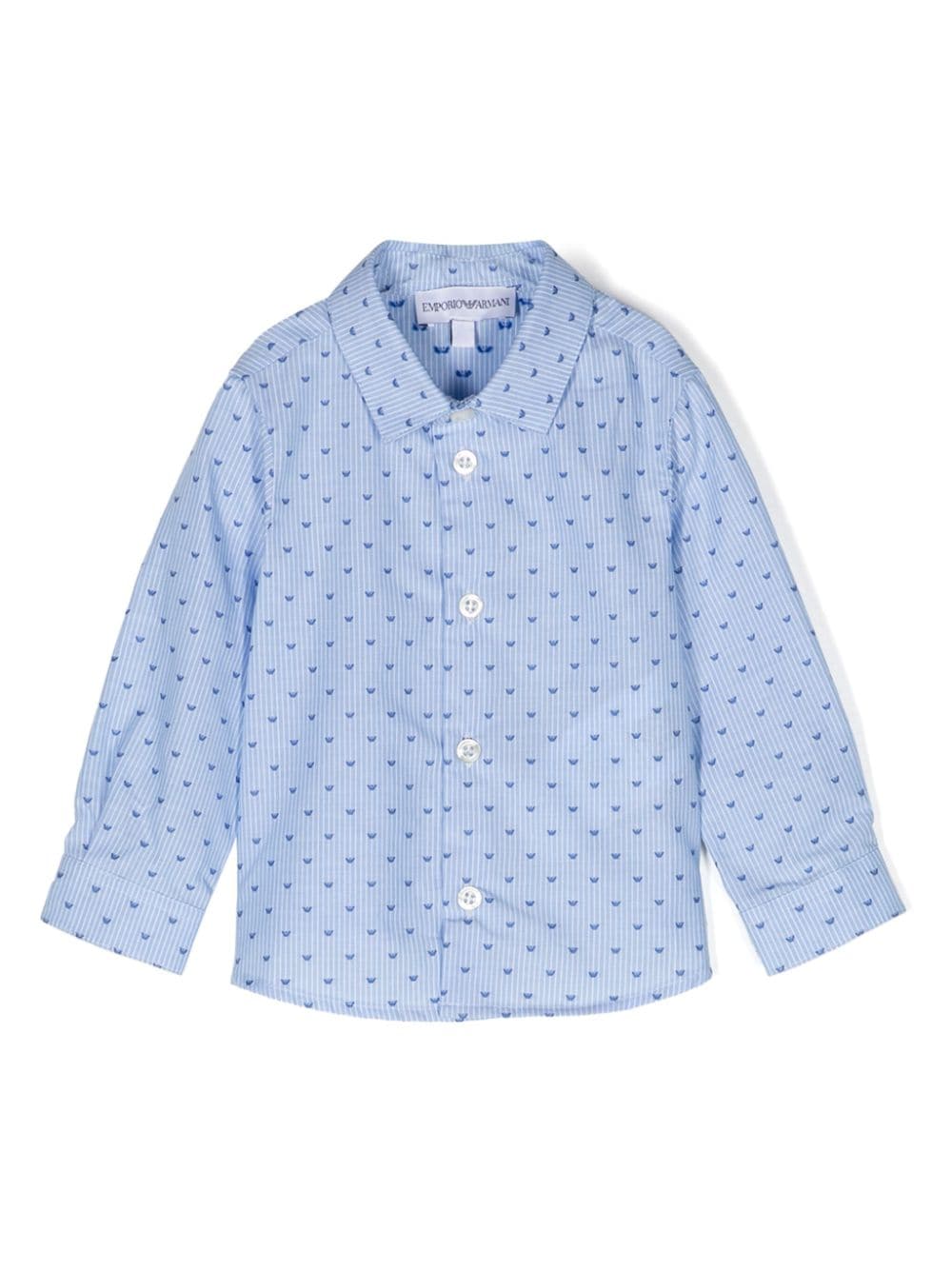 Emporio Armani Kids logo-print cotton shirt - Blue von Emporio Armani Kids