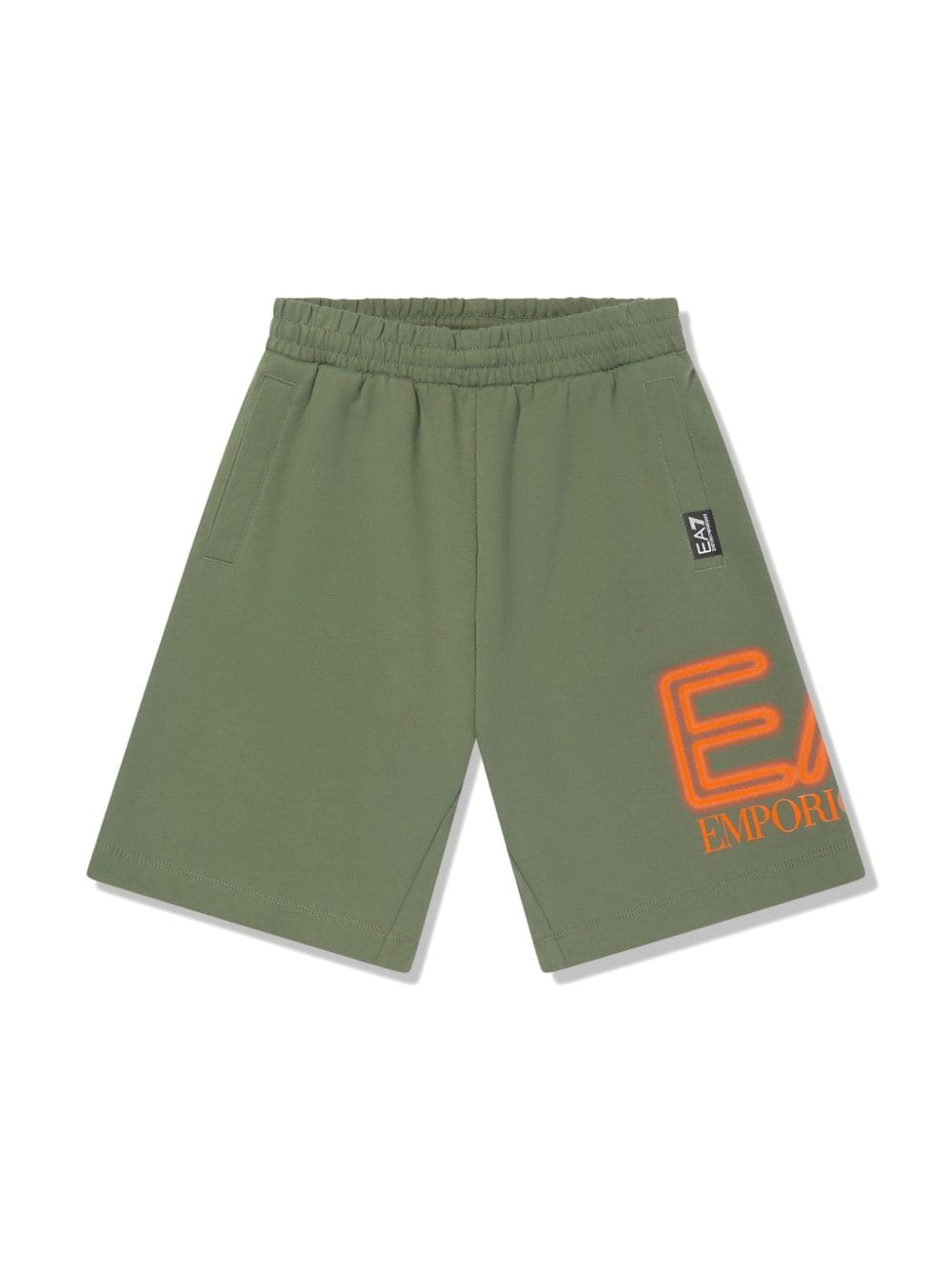 Emporio Armani Kids logo-print cotton shorts - Green von Emporio Armani Kids