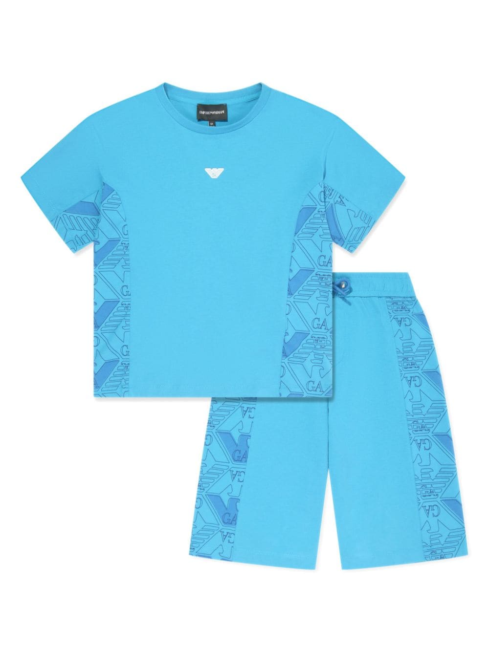 Emporio Armani Kids logo-print cotton shorts set - Blue von Emporio Armani Kids