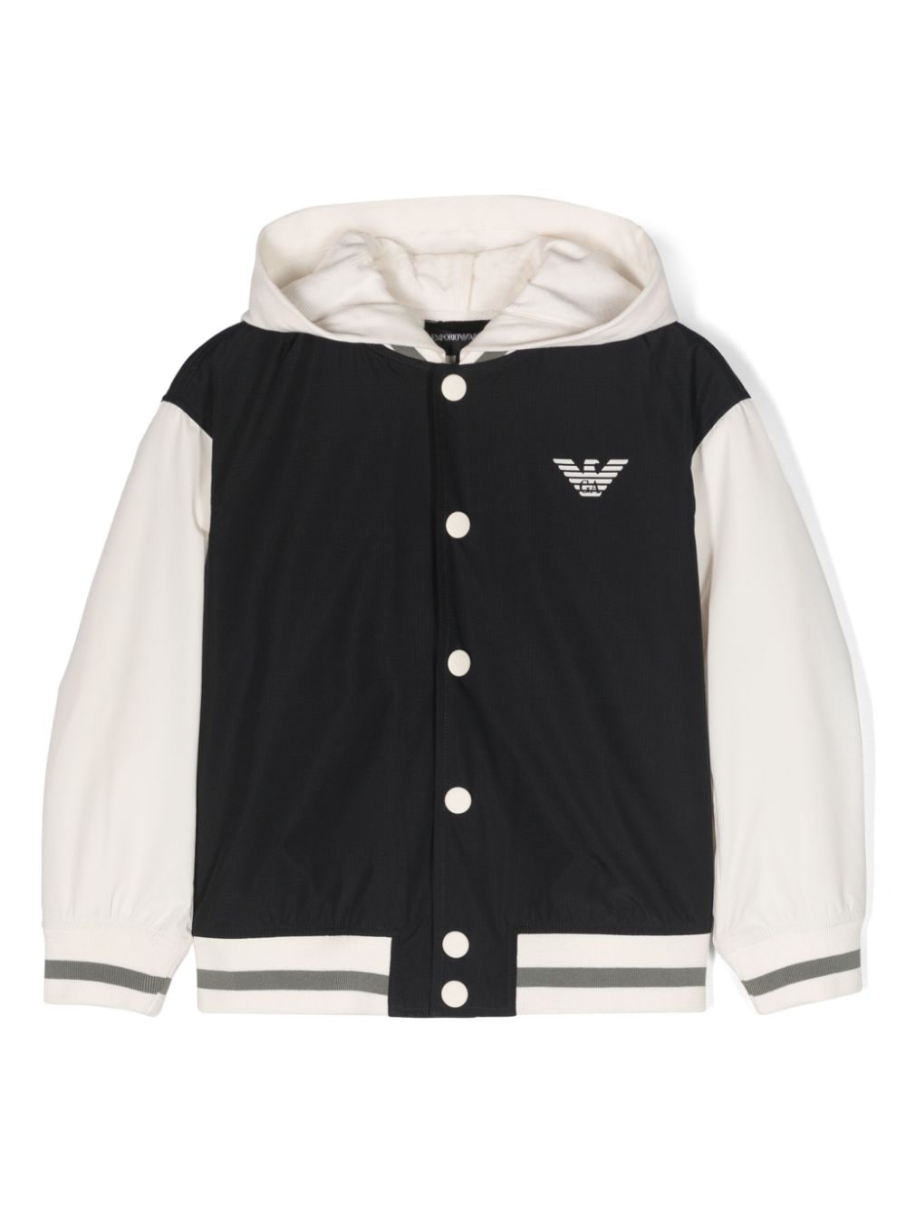 Emporio Armani Kids logo-print hooded varsity jacket - Blue von Emporio Armani Kids