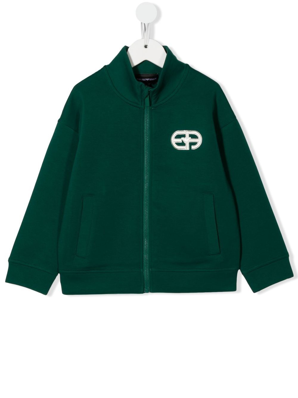 Emporio Armani Kids logo-print long-sleeve cardigan - Green von Emporio Armani Kids