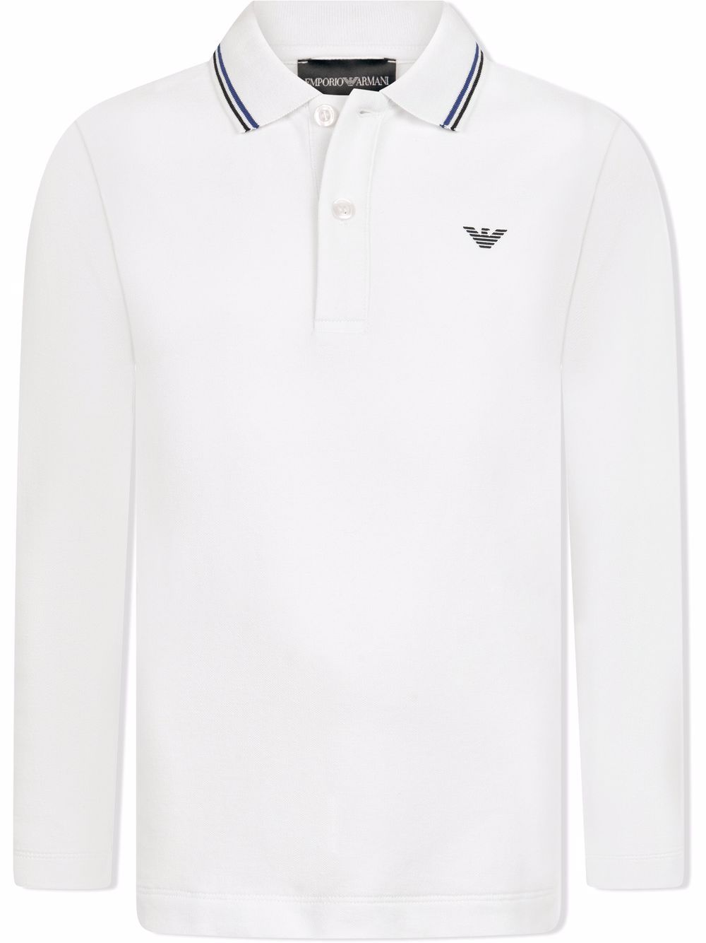 Emporio Armani Kids logo-print long-sleeve polo shirt - White von Emporio Armani Kids