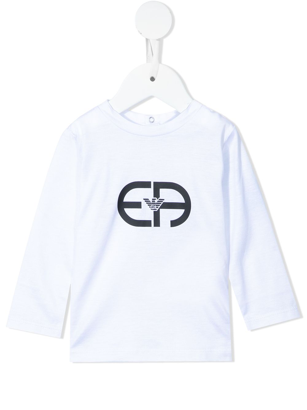 Emporio Armani Kids logo-print long-sleeved T-shirt - White von Emporio Armani Kids