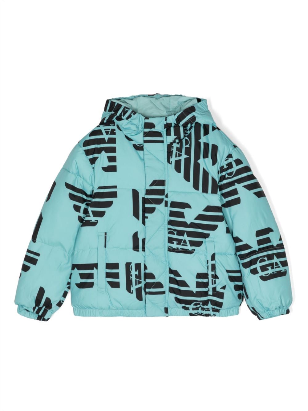 Emporio Armani Kids logo-print padded jacket - Green von Emporio Armani Kids