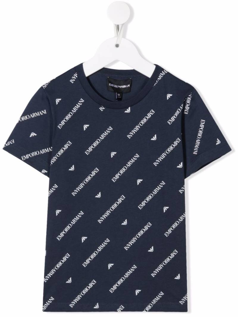 Emporio Armani Kids logo-print short-sleeve T-shirt - Blue von Emporio Armani Kids