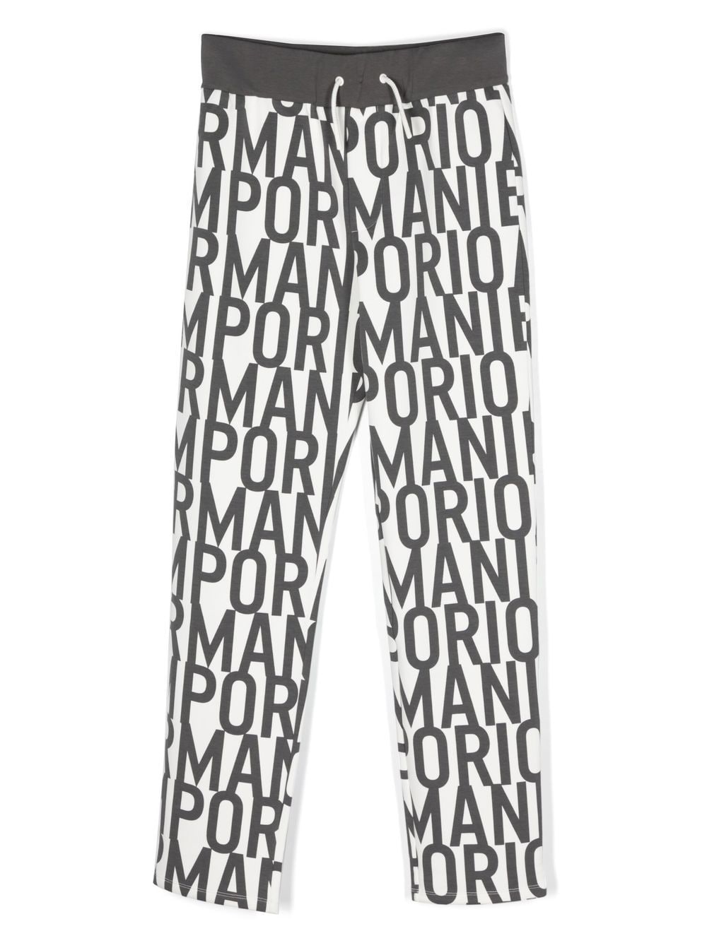 Emporio Armani Kids logo-print stretch-cotton trousers - White von Emporio Armani Kids