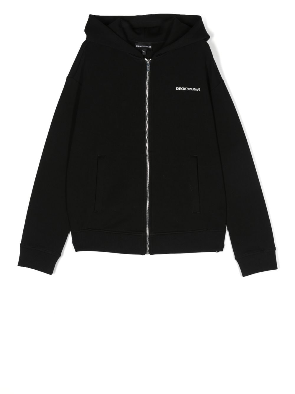 Emporio Armani Kids logo-print zip-up hoodie - Black von Emporio Armani Kids