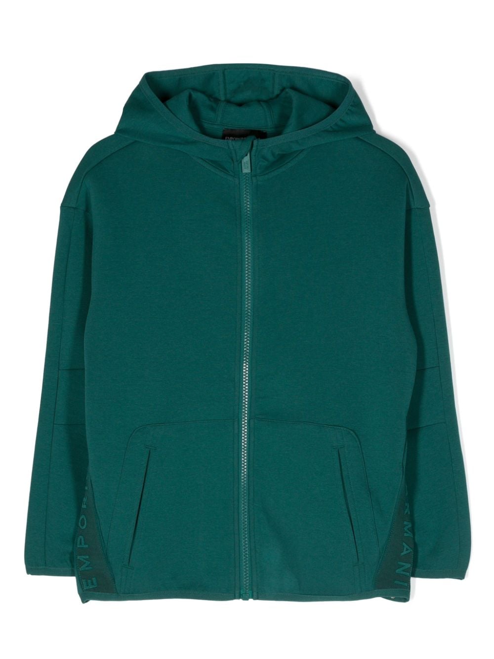 Emporio Armani Kids logo-print zipped hoodie - Green von Emporio Armani Kids