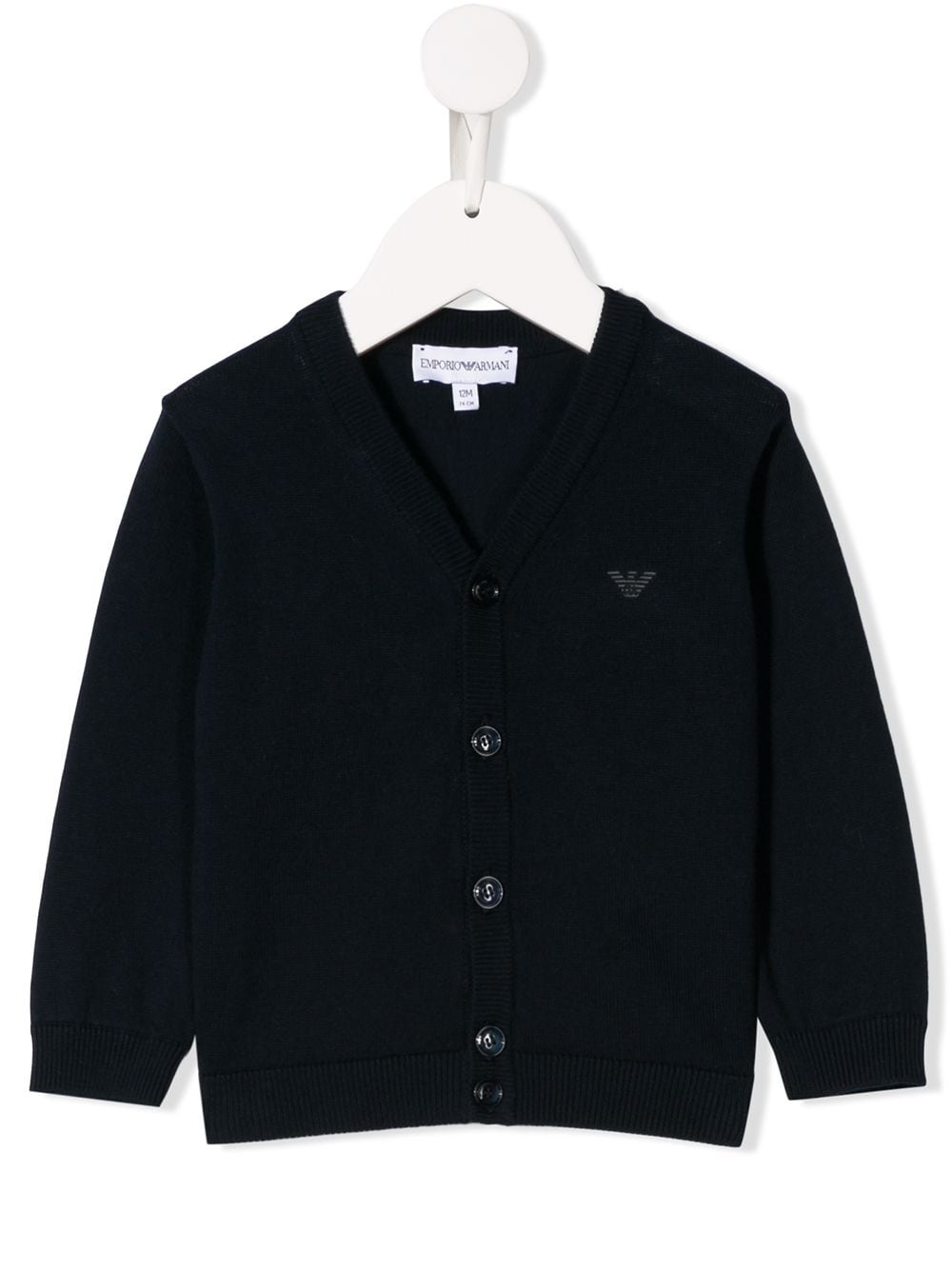 Emporio Armani Kids logo printed cardigan - Blue von Emporio Armani Kids