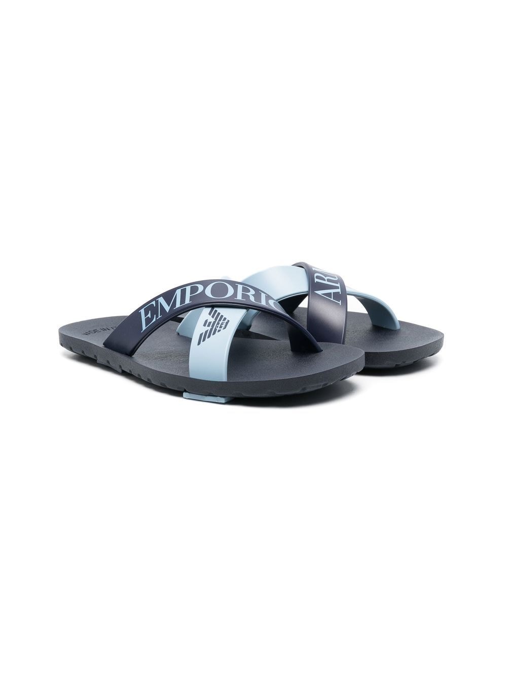 Emporio Armani Kids logo-strap sandals - Blue von Emporio Armani Kids