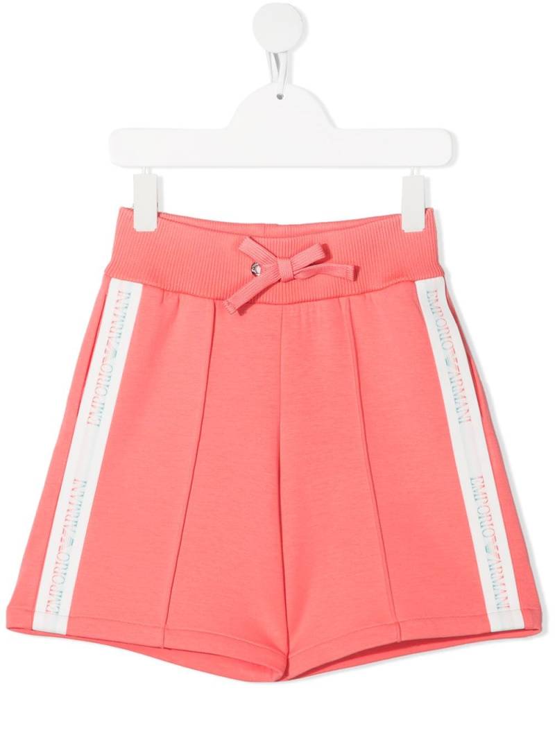 Emporio Armani Kids logo-tape track shorts - Pink von Emporio Armani Kids