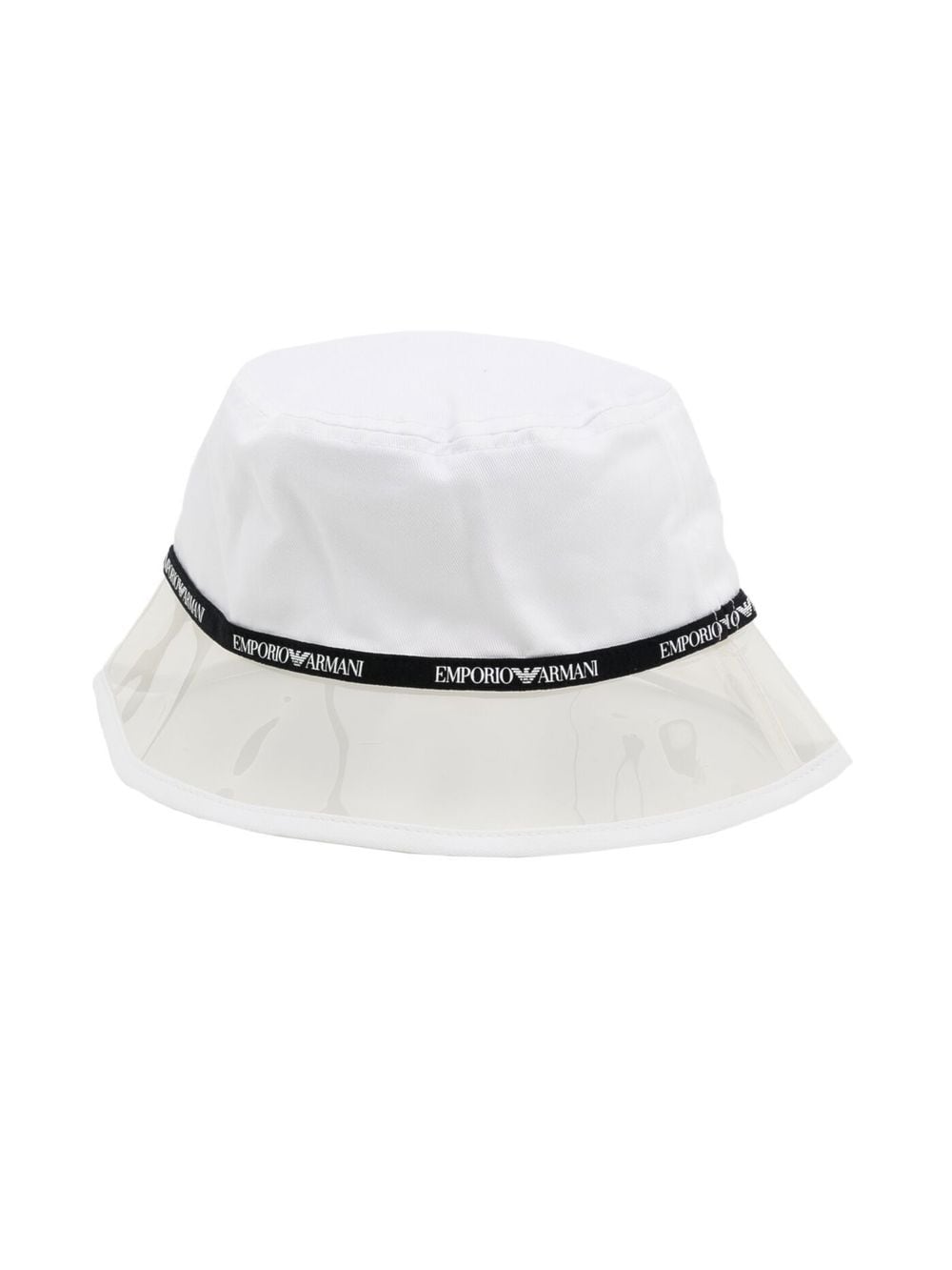 Emporio Armani Kids logo-trim bucket hat - White von Emporio Armani Kids