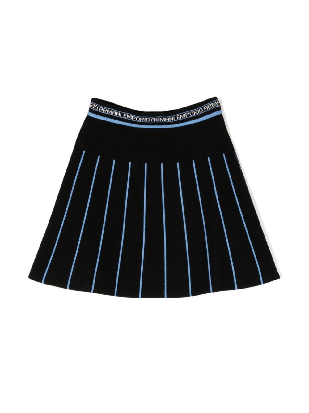 Emporio Armani Kids logo-waistband striped skirt - Black von Emporio Armani Kids