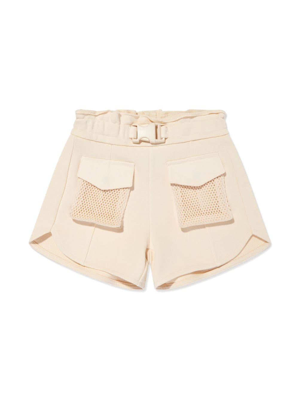 Emporio Armani Kids mesh-panel buckled track shorts - Neutrals von Emporio Armani Kids