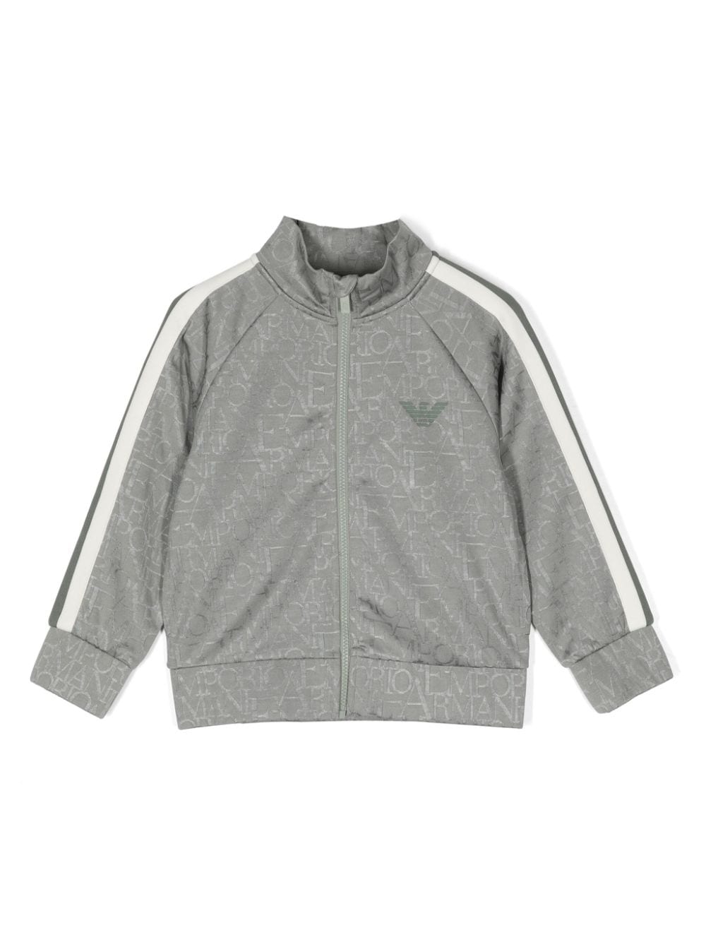 Emporio Armani Kids monogram-jacquard side-stripe track jacket - Grey von Emporio Armani Kids