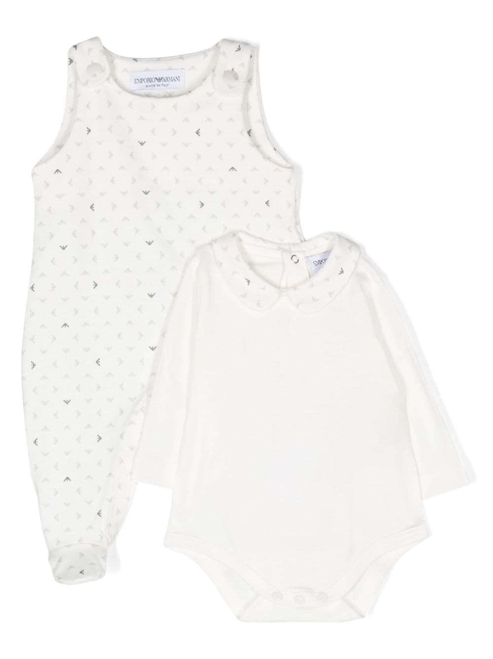 Emporio Armani Kids monogram-print cotton bodysuit - White von Emporio Armani Kids