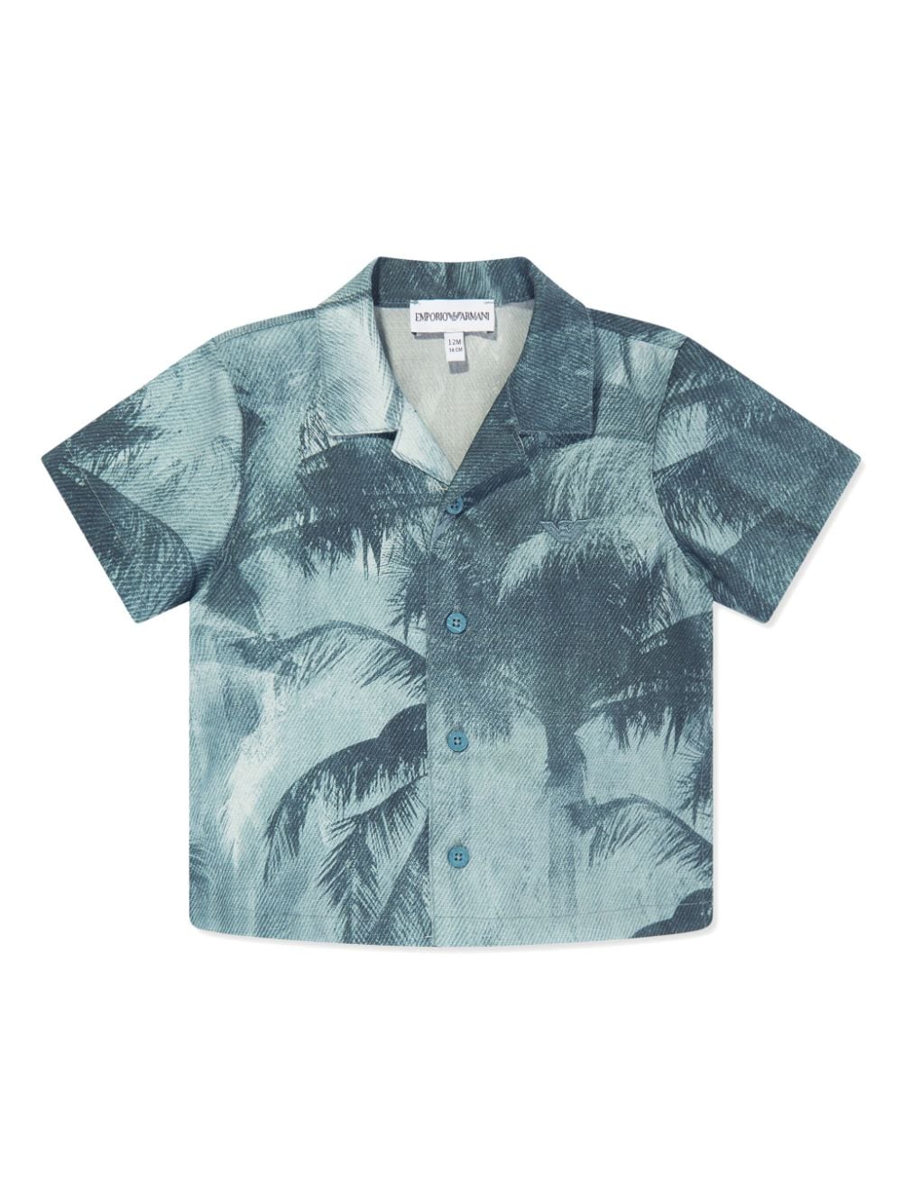 Emporio Armani Kids palm tree-print short-sleeve shirt - Green von Emporio Armani Kids