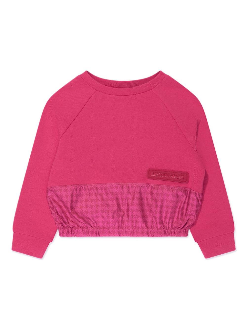 Emporio Armani Kids panelled houndstooth-pattern cotton sweatshirt - Pink von Emporio Armani Kids