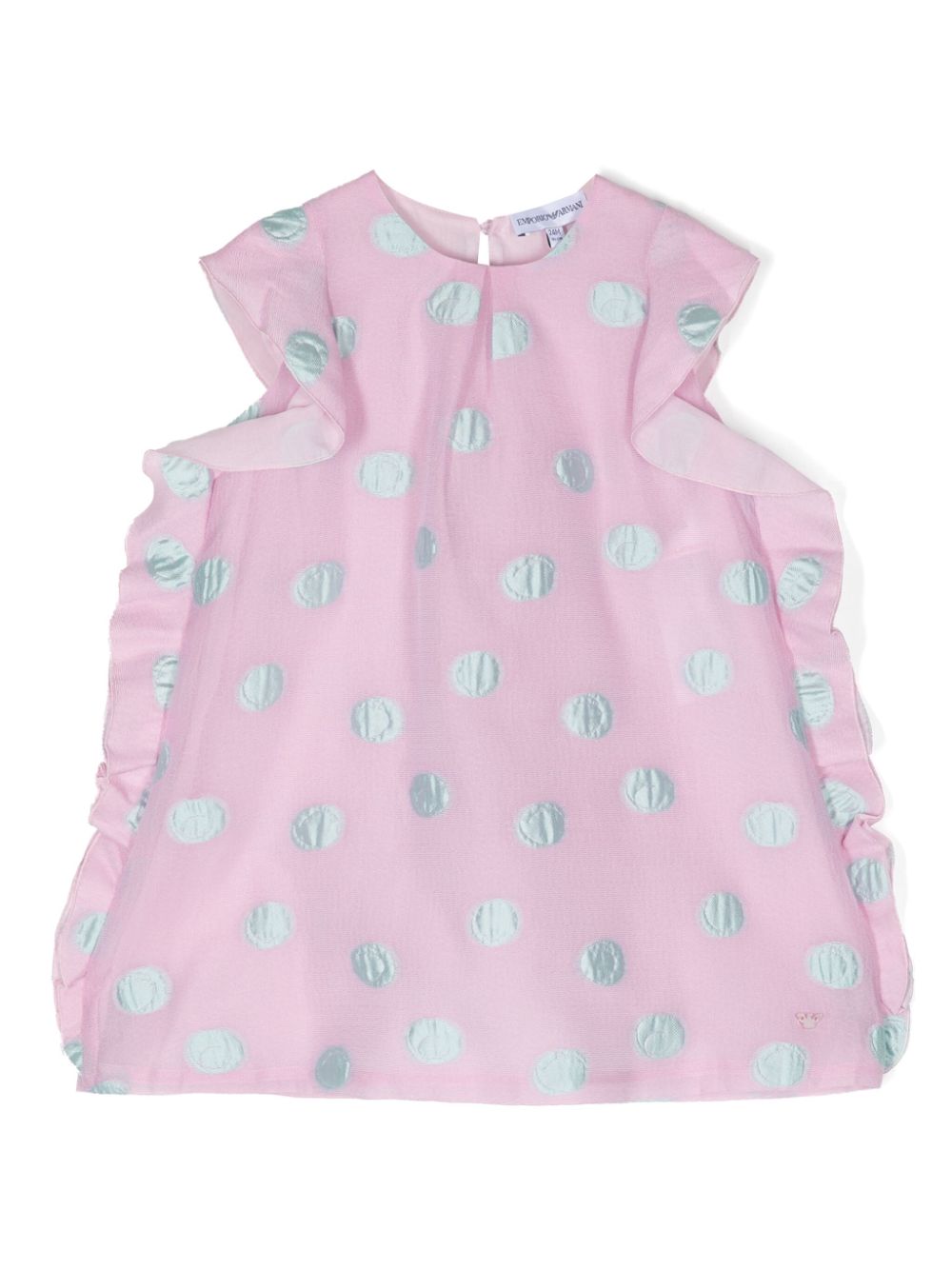 Emporio Armani Kids polka dot-embroidered organza dress - Pink von Emporio Armani Kids