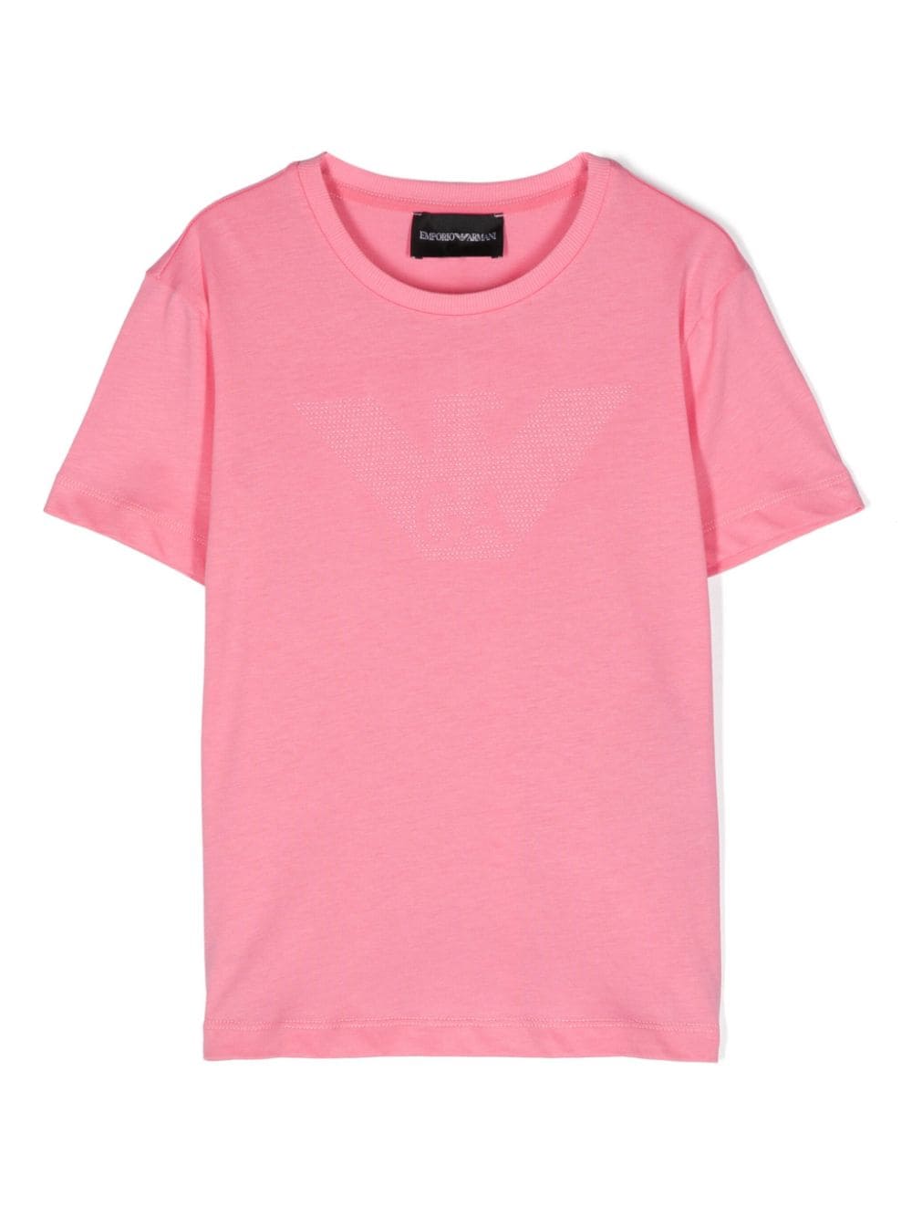 Emporio Armani Kids rhinestone embellished cotton T-shirt - Pink von Emporio Armani Kids