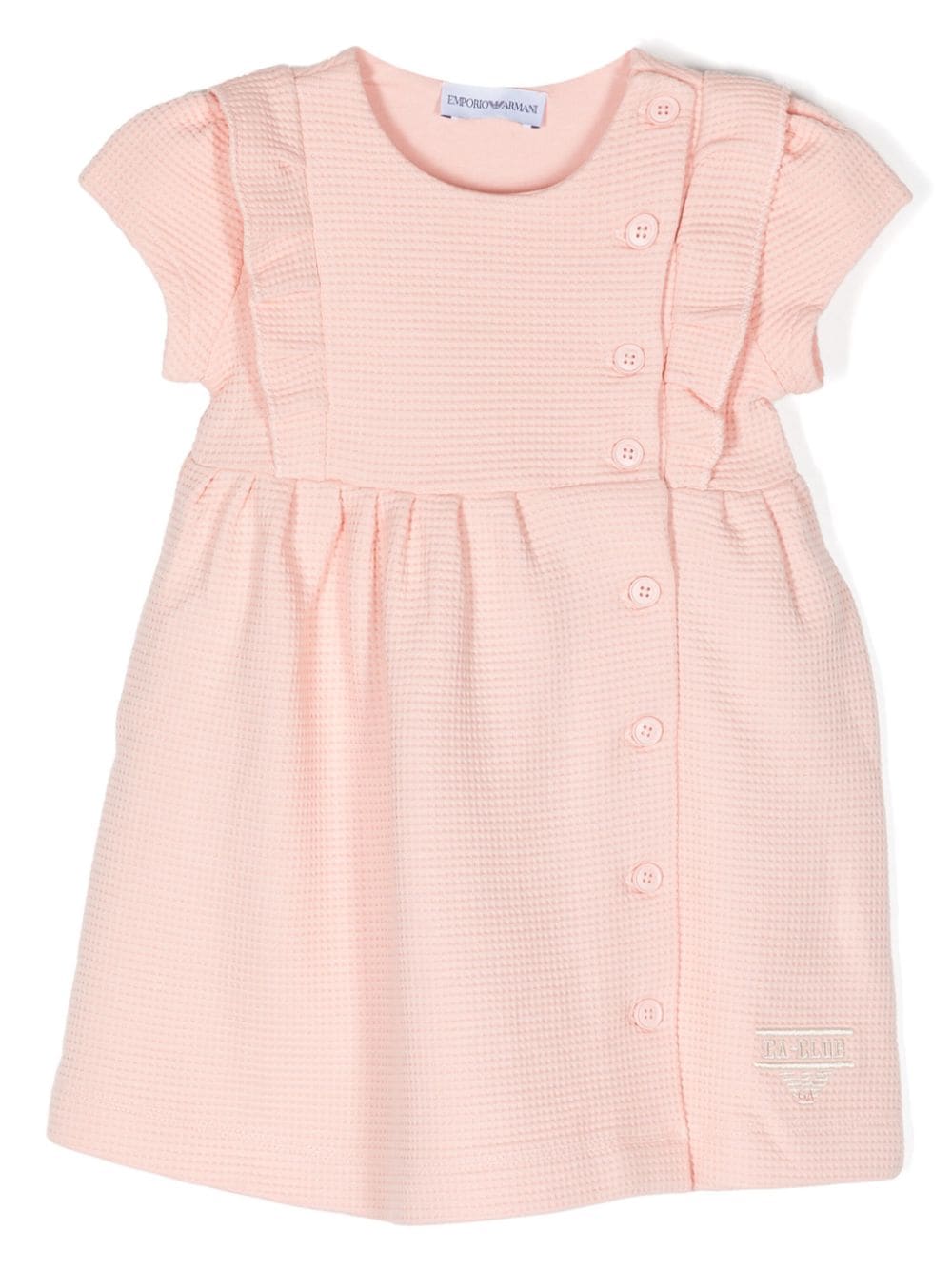 Emporio Armani Kids ruffled waffle-knit dress - Pink von Emporio Armani Kids