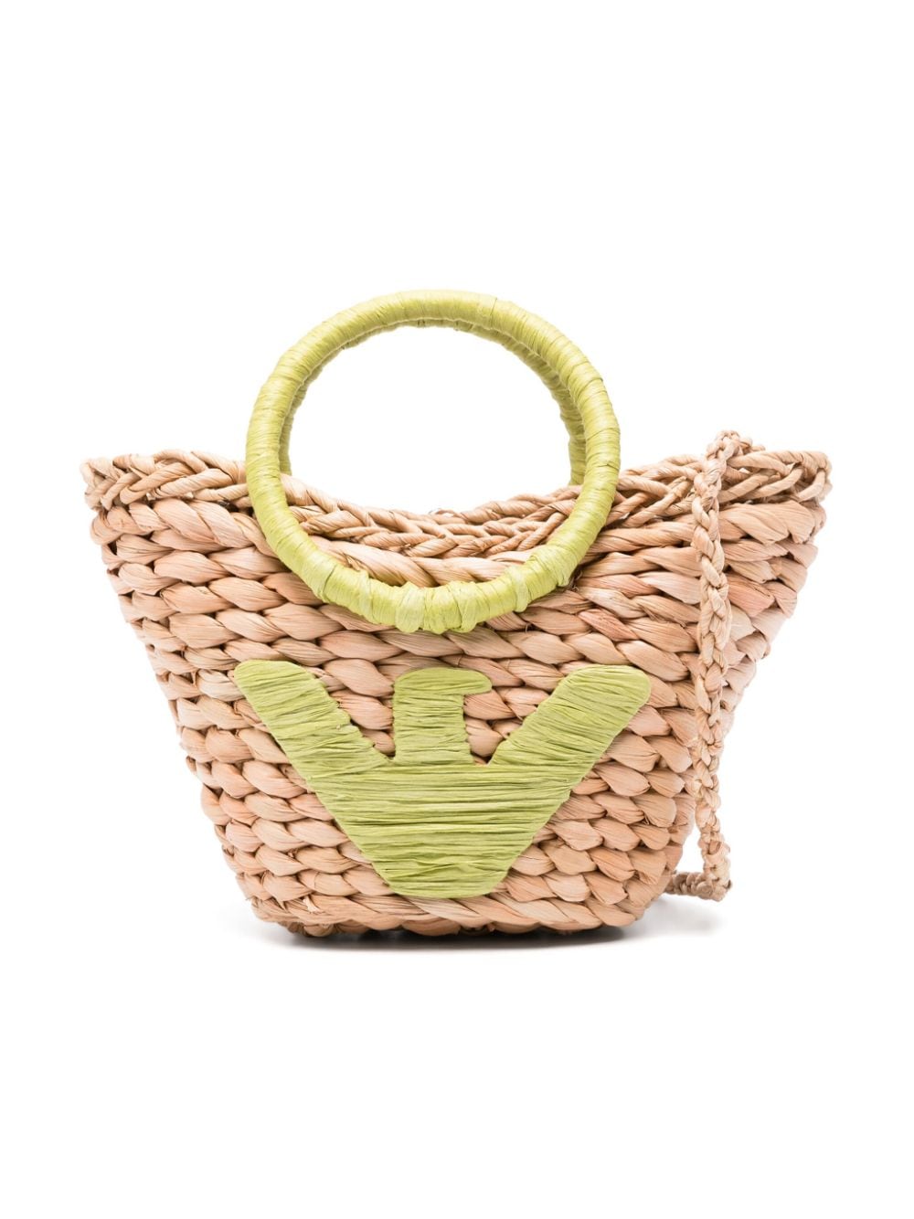 Emporio Armani Kids straw tote bag - Neutrals von Emporio Armani Kids