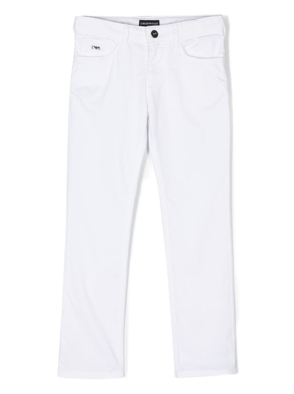Emporio Armani Kids stretch-cotton chino trousers - White von Emporio Armani Kids