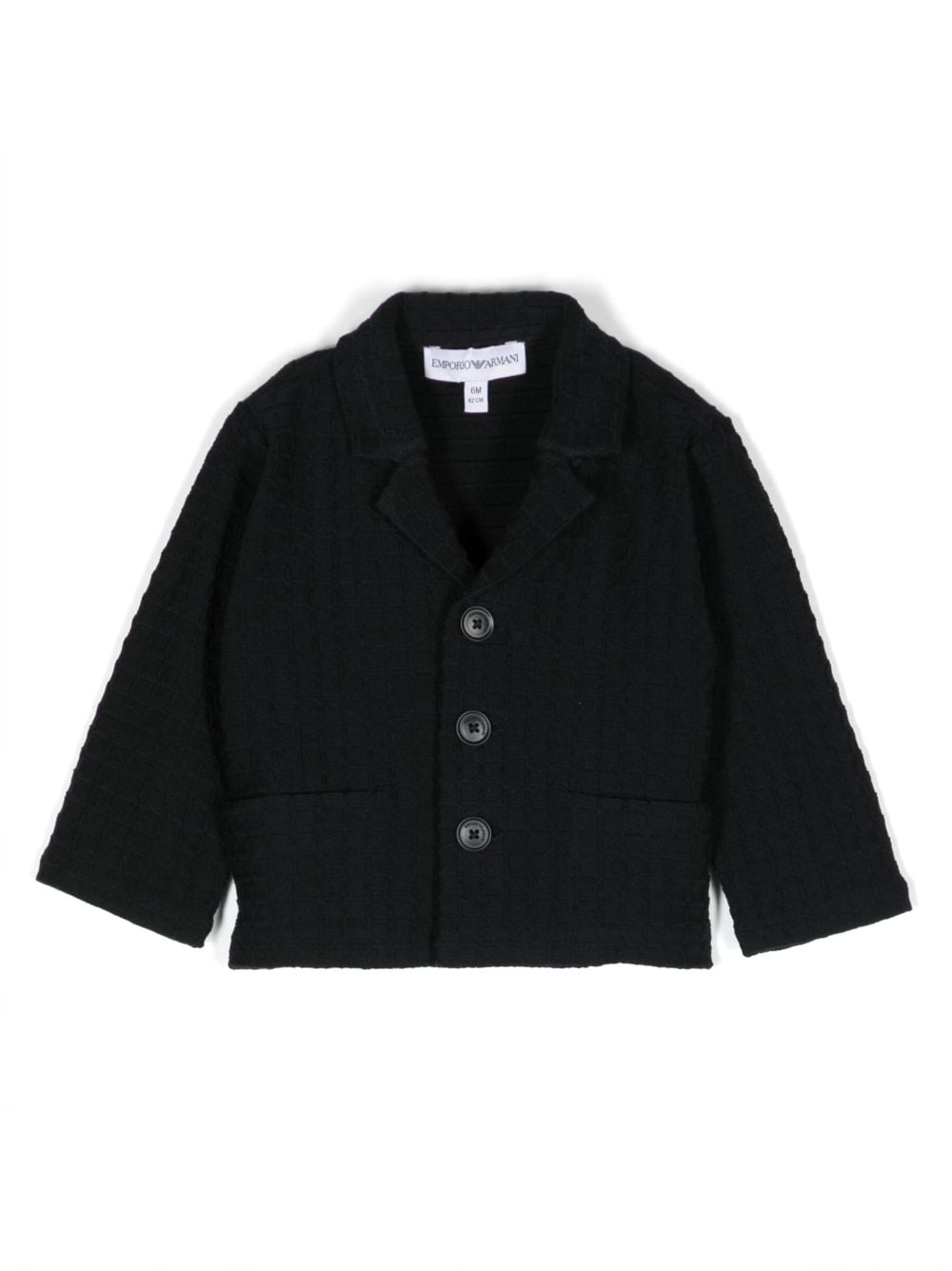 Emporio Armani Kids stretch-cotton knitted blazer - Blue von Emporio Armani Kids