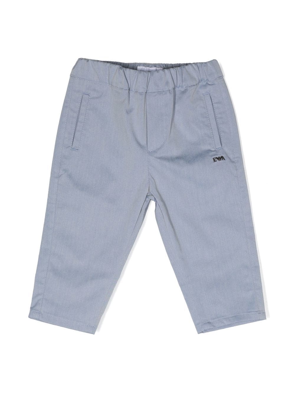 Emporio Armani Kids stretch-cotton tailored trousers - Blue von Emporio Armani Kids