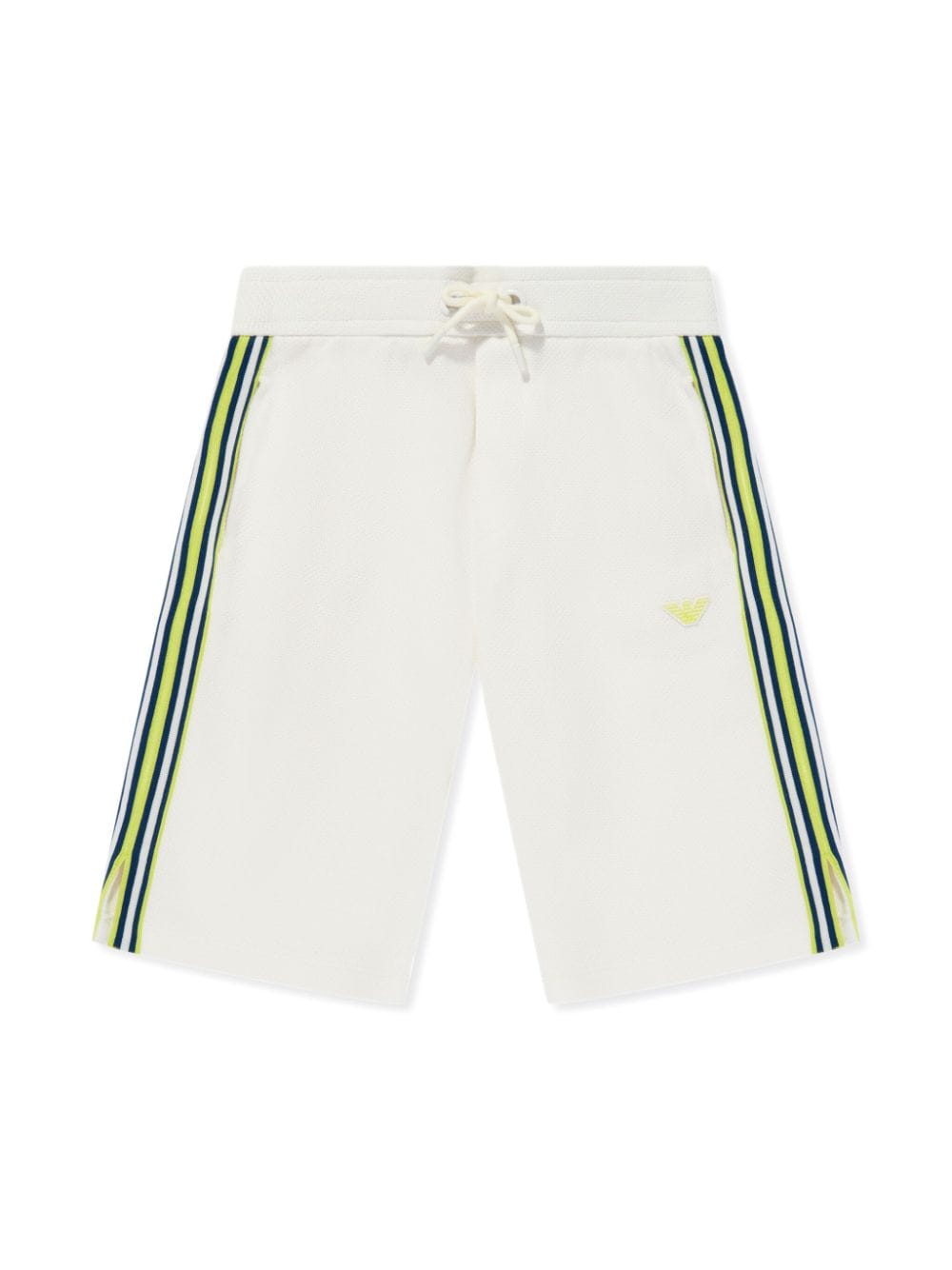 Emporio Armani Kids stripe-detail cotton shorts - White von Emporio Armani Kids