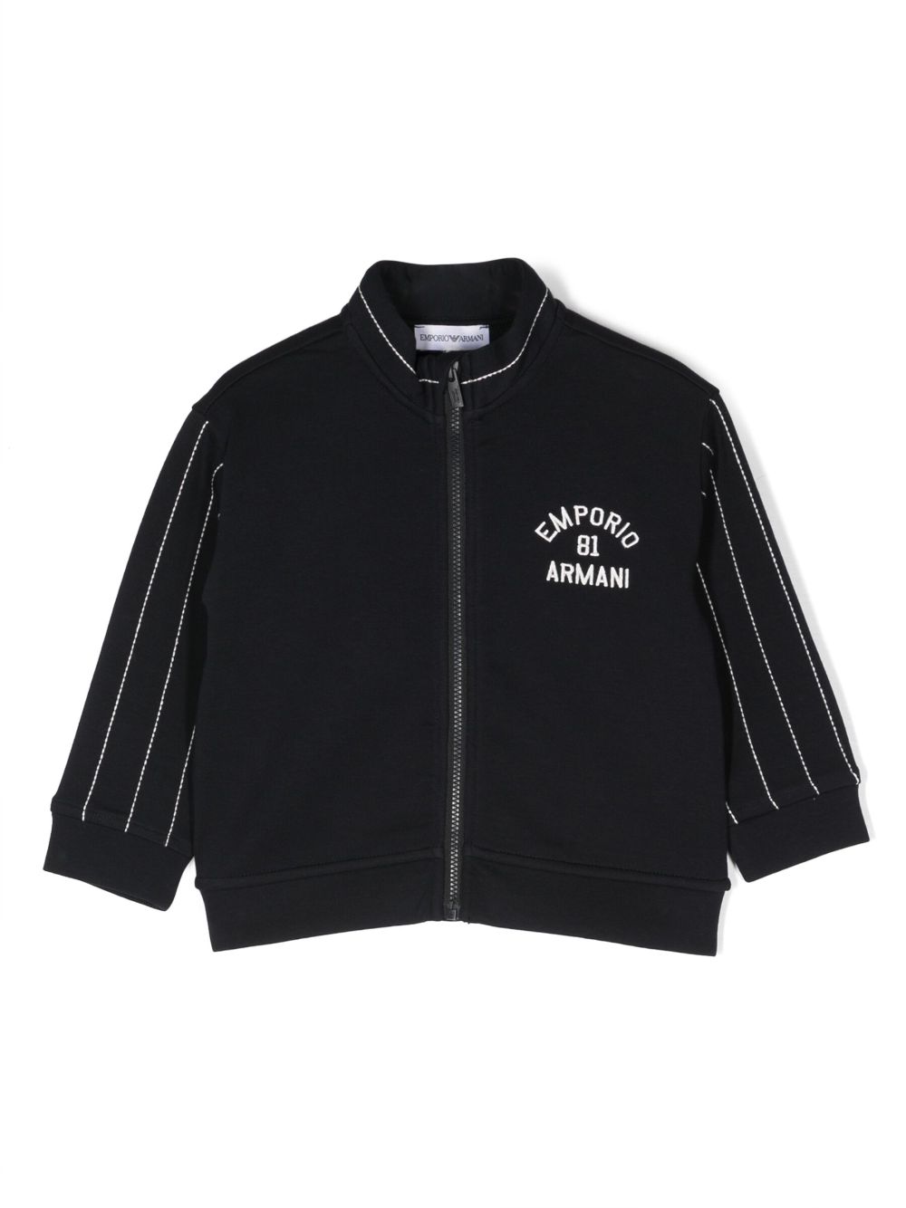 Emporio Armani Kids stripe-detailing zip-up jacket - Blue von Emporio Armani Kids