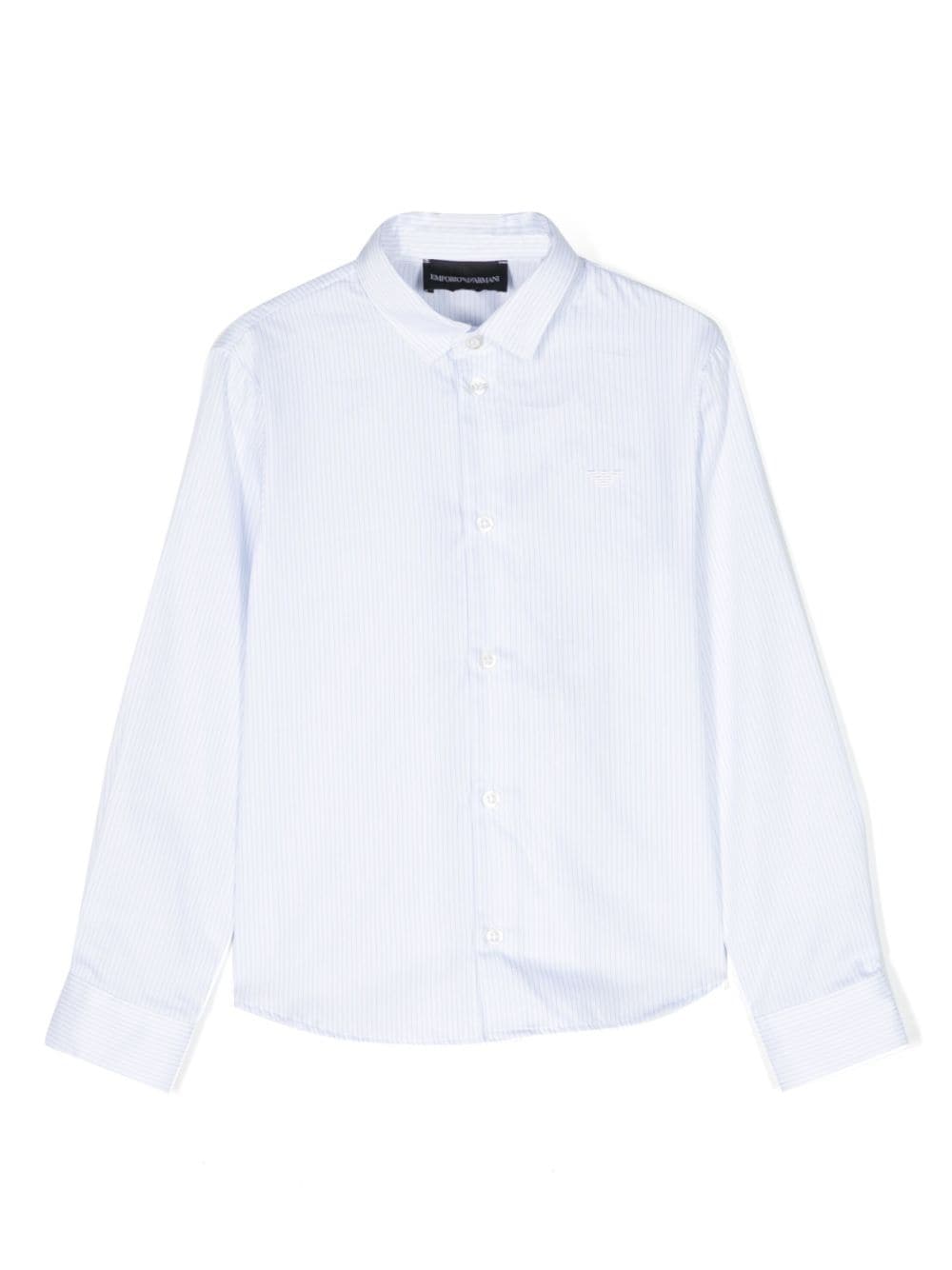 Emporio Armani Kids striped cotton long-sleeve shirt - White von Emporio Armani Kids