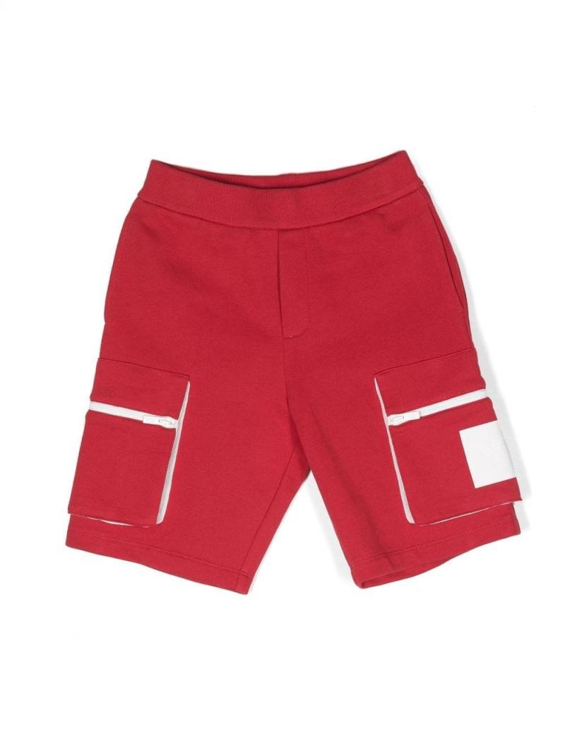 Emporio Armani Kids two-tone cotton track shorts - Red von Emporio Armani Kids