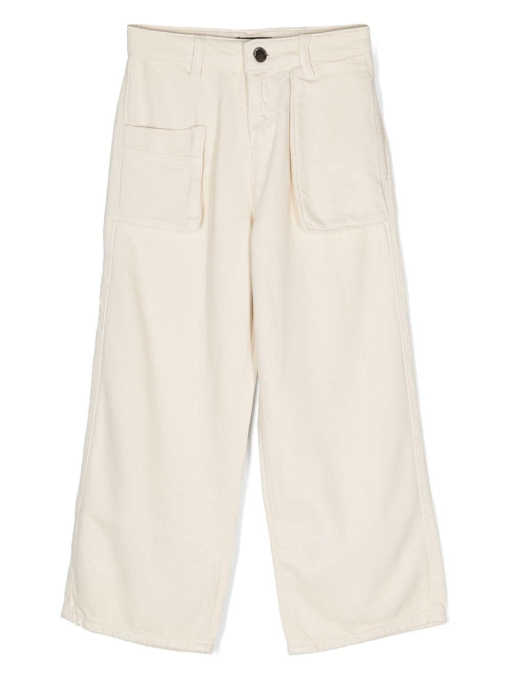 Emporio Armani Kids wide-leg cotton trousers - Neutrals von Emporio Armani Kids