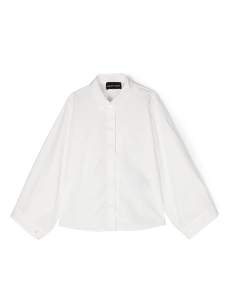 Emporio Armani Kids wide-sleeve cotton poplin shirt - White von Emporio Armani Kids
