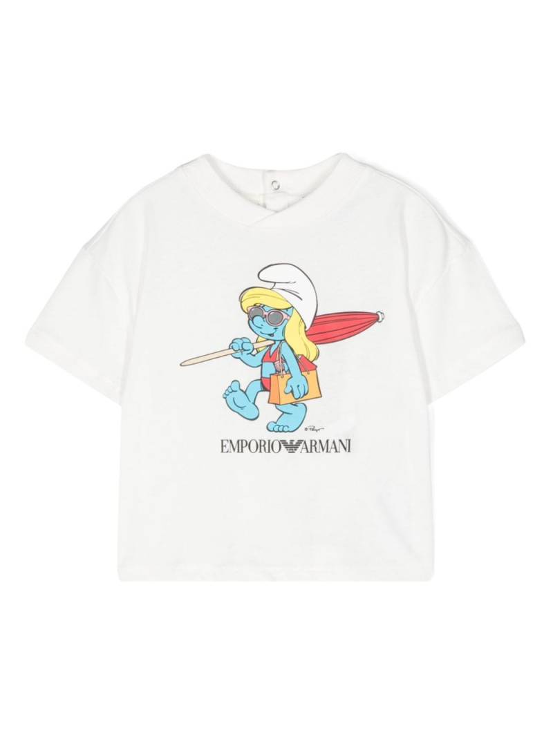 Emporio Armani Kids x Smurfs cotton T-shirt - White von Emporio Armani Kids