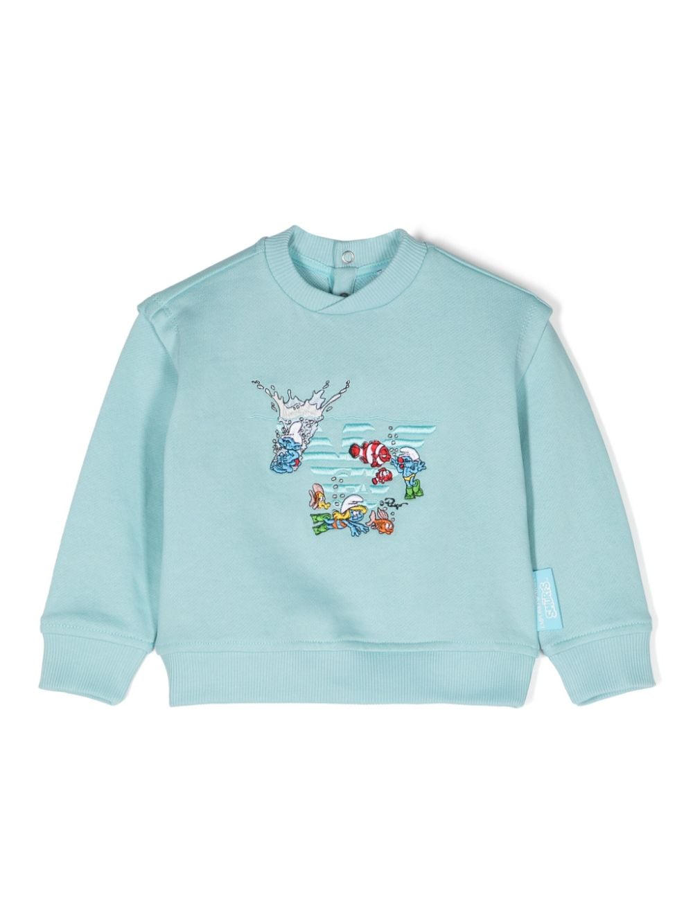 Emporio Armani Kids x The Smurfs embroidered sweatshirt - Blue von Emporio Armani Kids