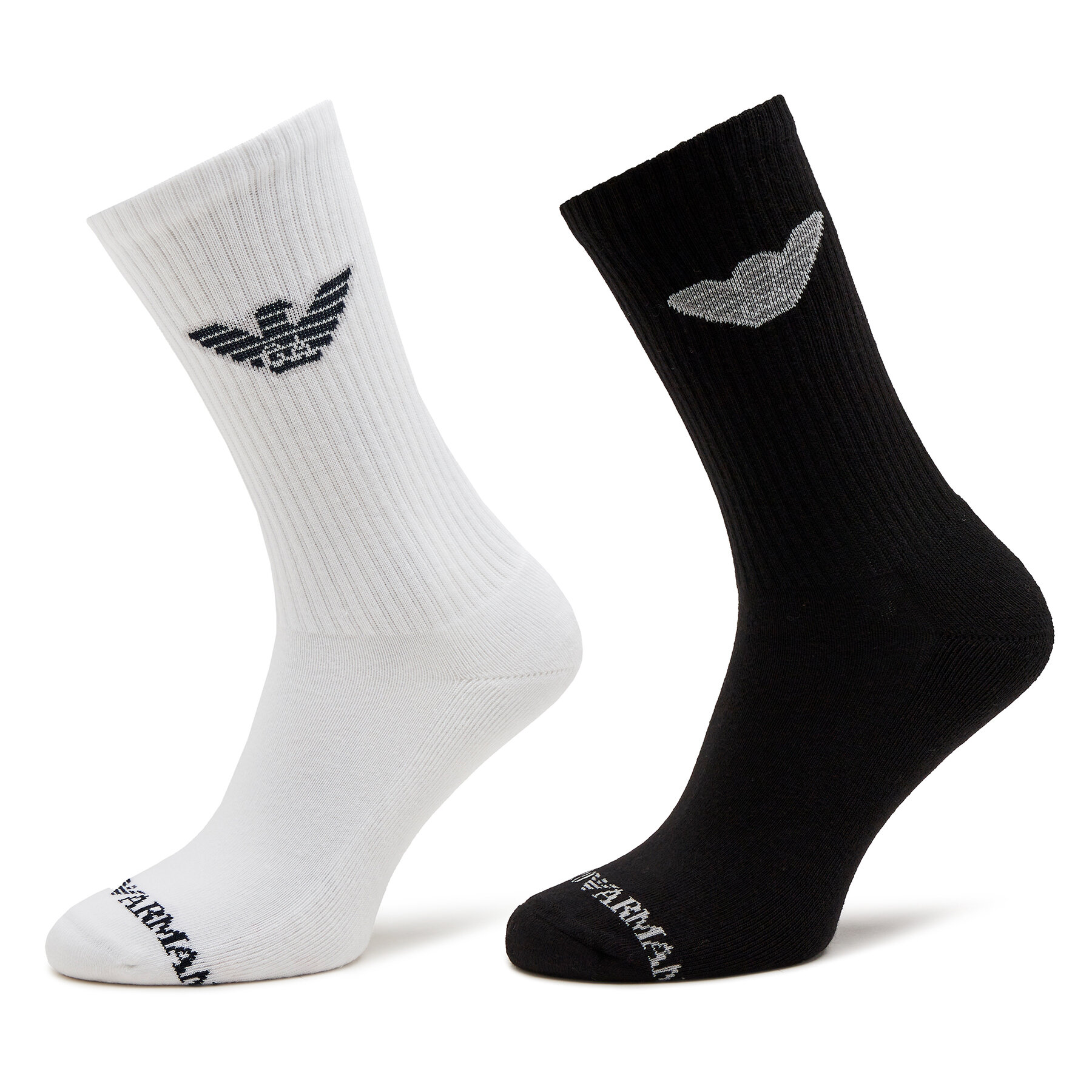 2er-Set hohe Herrensocken Emporio Armani 303122 4R345 00911 Bianco/Nero von Emporio Armani