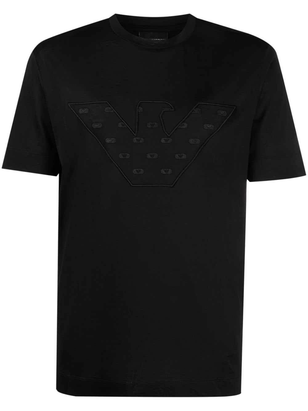 Emporio Armani logo-appliqué crew-neck T-shirt - Black von Emporio Armani