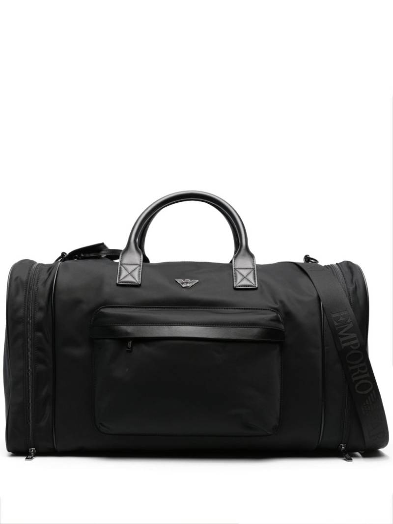 Emporio Armani ASV logo-appliqué holdall - Black von Emporio Armani