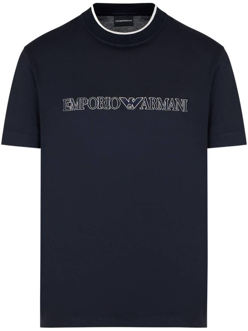 Emporio Armani ASV logo-embroidered T-shirt - Blue von Emporio Armani